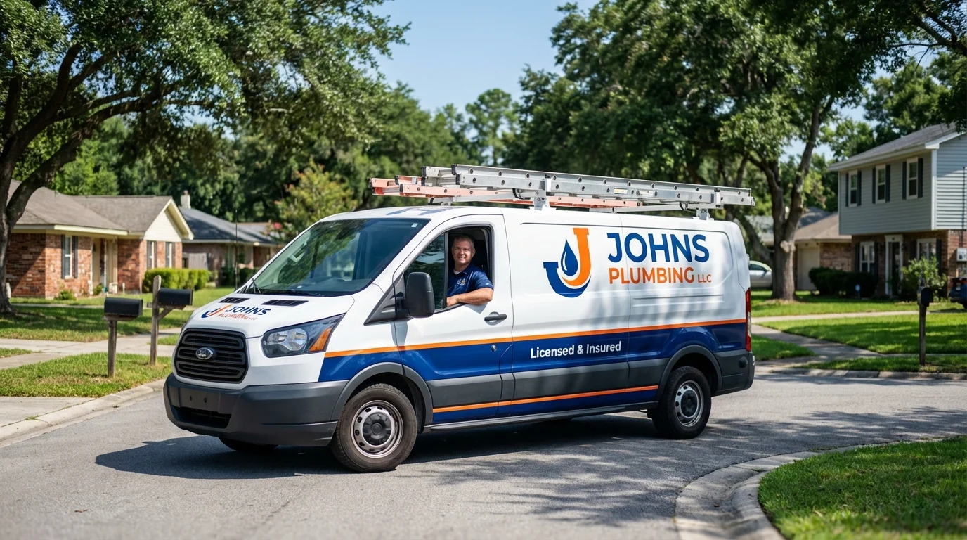 Johns Plumbing LLC service van in Sun Prairie, WI