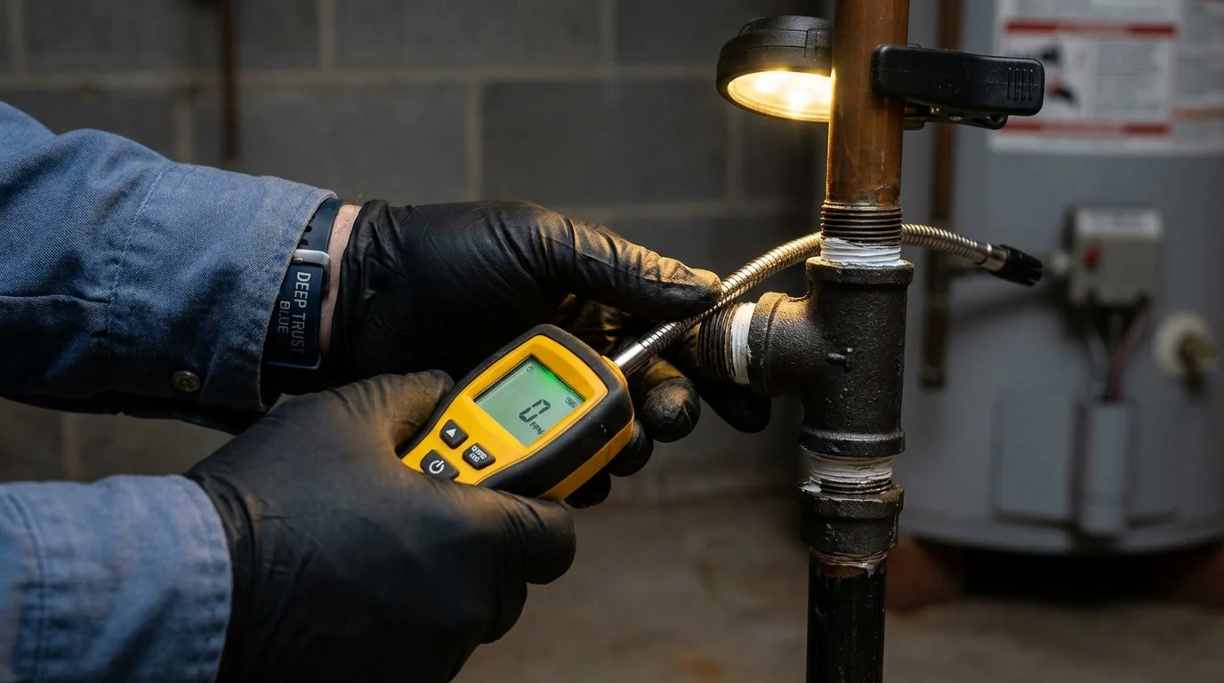 Gas leak detection with electronic sniffer by Johns Plumbing LLC in Sun Prairie